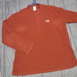 NORTH FACE Burgundy Fleece Quarter Zip Large